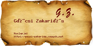 Gácsi Zakariás névjegykártya